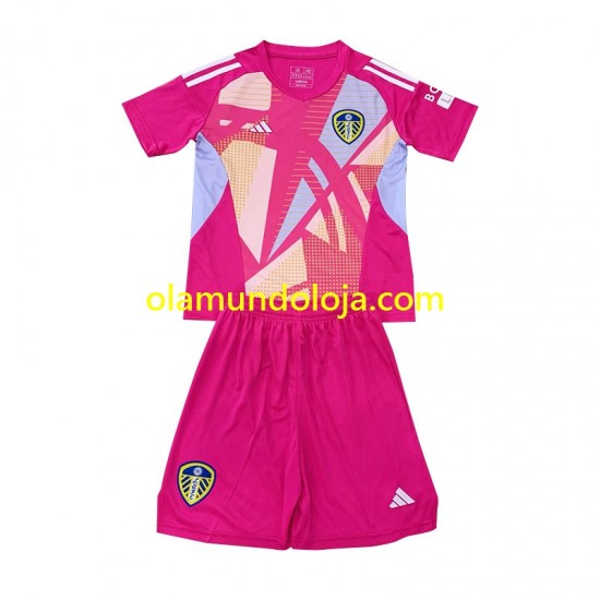 Camisola Leeds United Guarda-redes Criança Equipamento Terceiro 2024-2025 Manga Curta